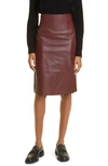 VINCE LEATHER PENCIL SKIRT