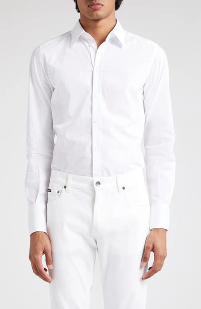 DOLCE & GABBANA COTTON POPLIN BUTTON-UP SHIRT