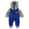 OUTERSTUFF NEWBORN & INFANT ROYAL/GRAY LOS ANGELES RAMS GAME NAP TEDDY FLEECE BUNTING FULL-ZIP SLEEPER