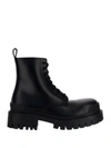 Balenciaga Strike Lace-up Boots In Black