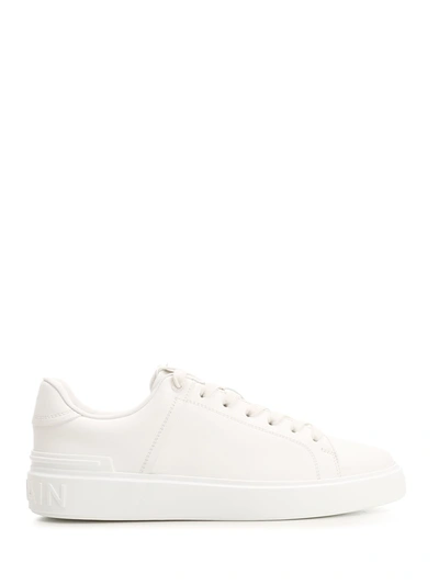 Balmain Leather B-court Sneakers In White