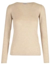 Brunello Cucinelli Cashmere Blend Boat Neck Sweater In Beige