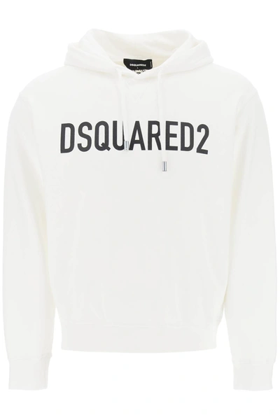 Dsquared2 Logo Print Hoodie In White (white)
