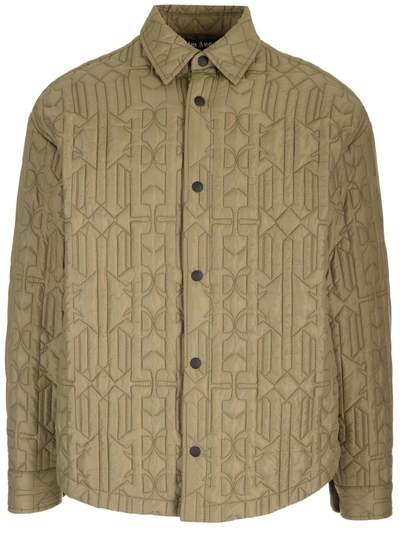 Palm Angels Quilted Overshirt In Multicolor