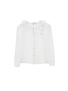 Monnalisa Jersey Shirt With Ruffles In White