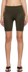 Misbhv Khaki Fitted Shorts In Grunge Olive