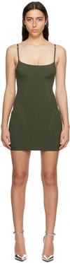 Misbhv Khaki Seamless Minidress In Forest Green
