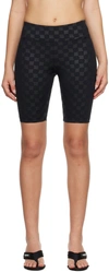 Misbhv Black Monogram Biker Shorts In Black