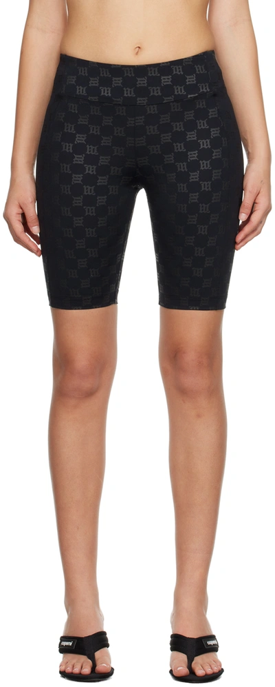 Misbhv Monogram Biker Shorts In Black