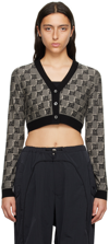Misbhv Silk Wool Knitted Monogram Cropped Cardigan In Mlc