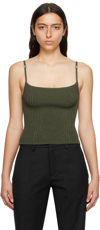 Misbhv Khaki Square Neck Camisole In Forest Green