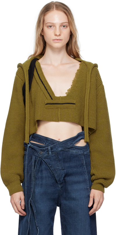 Ottolinger Cropped Hooded Sweater In Green