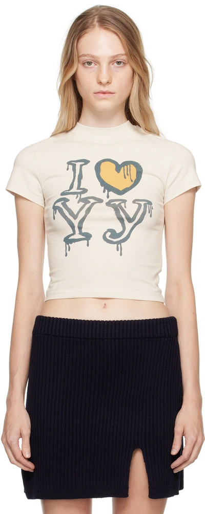 Open Yy Beige 'i Love Yy' T-shirt