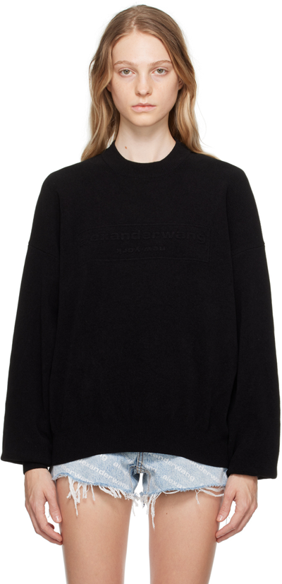 Alexander Wang Pullover Sweater In Ribbed Chenille In Black