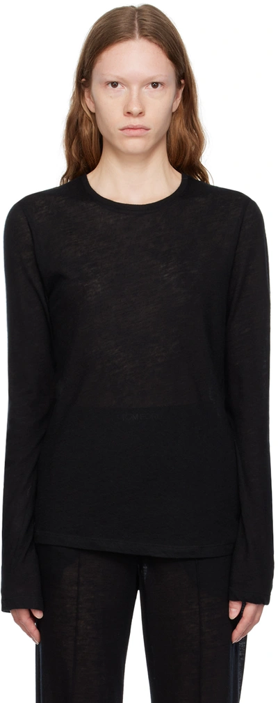 Tom Ford Black Crewneck Sweater In Lb999 Black