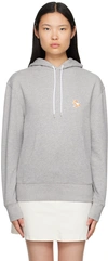 Maison Kitsuné Chillax Fox Cotton Hoodie In Grey Melange