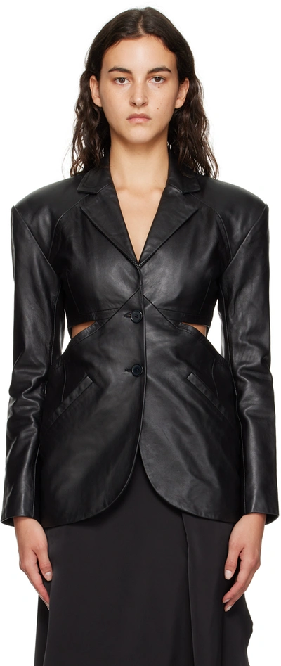 Han Kjobenhavn Black Cutout Leather Jacket