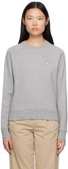 Maison Kitsuné Tricolor Fox Logo Cotton Sweatshirt In Grey