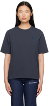 Maison Kitsuné T-shirt With Round Neck And Short Sleeves In Ink Blue