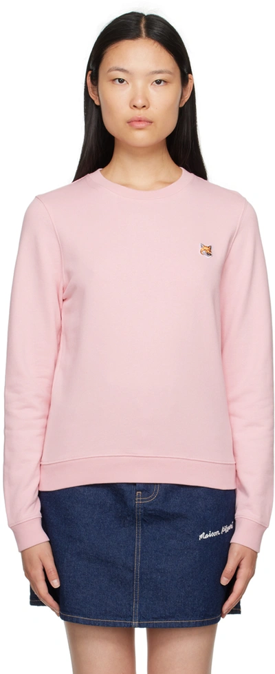 Maison Kitsuné Pink Fox Head Sweatshirt In Pale Pink