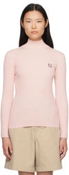 Maison Kitsuné Pink Bold Fox Head Turtleneck