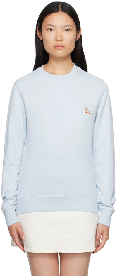 Maison Kitsuné Blue Chillax Fox Sweatshirt In White