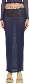 ECKHAUS LATTA NAVY PROM MAXI SKIRT