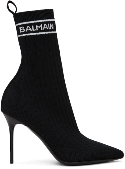 Balmain Black Skye Boots In 0pa Noir