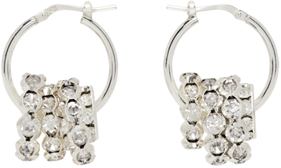 Magda Butrym Crystal Hoop Earrings In Silver