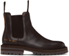 COMMON PROJECTS BROWN STAMPED CHELSEA BOOTS