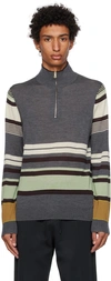 PAUL SMITH GRAY STRIPE SWEATER