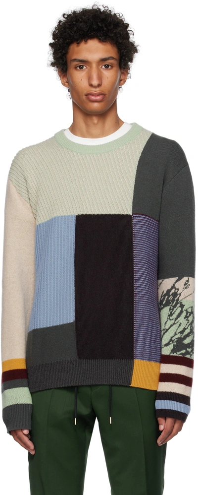 Paul Smith Lambswool Patchwork Sweater In Multicolor