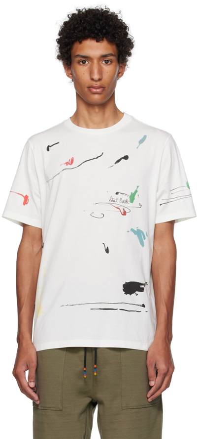 Paul Smith White Ink Marks T-shirt In 01 Whites