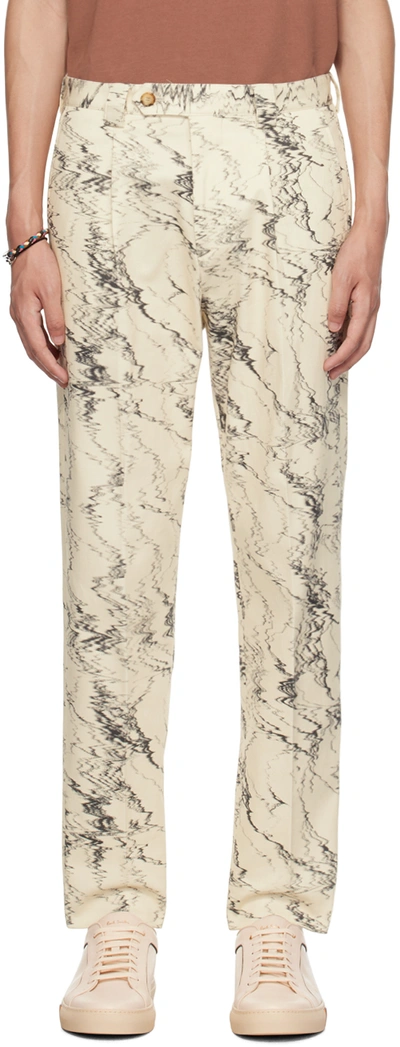 Paul Smith White Printed Trousers In 02 Whites