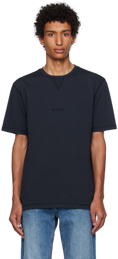 Paul Smith Navy Signature T-shirt In 47 Blues