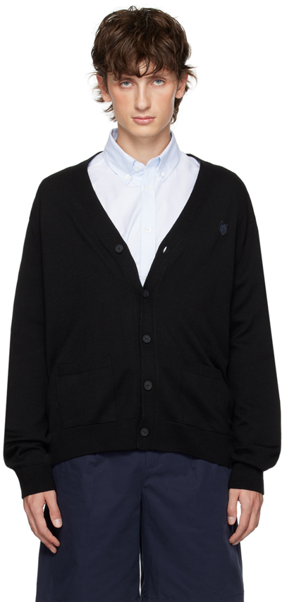 Maison Kitsuné Black Fox Head Cardigan In P199 Black