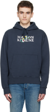 Maison Kitsuné Maison Kitsune Flowers Comfort Hoodie In Blue