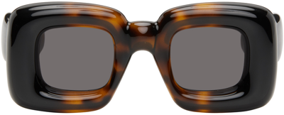 Loewe Tortoiseshell Inflated Sunglasses In 52a Havana