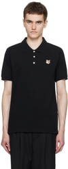 Maison Kitsuné Versatile Short Sleeve Ribbed Collar Polo In P199 Black