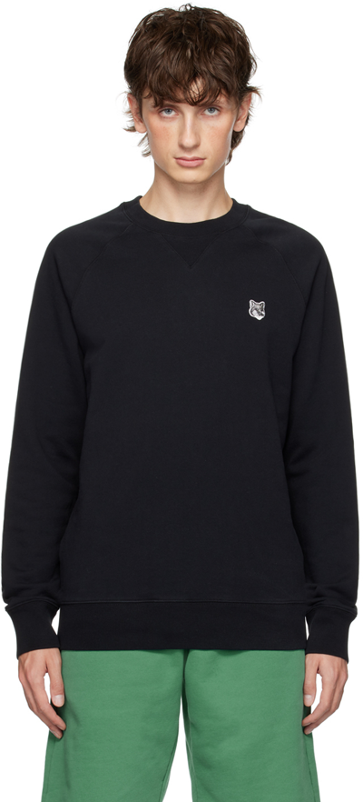 Maison Kitsuné Black Fox Head Sweatshirt In P199 Black