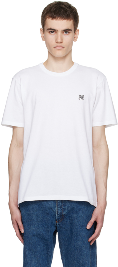 Maison Kitsuné White Fox Head T-shirt In P100 White