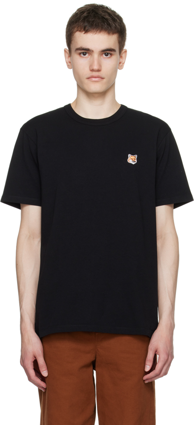 Maison Kitsuné Black Fox Head T-shirt In P199 Black