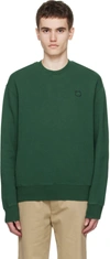 Maison Kitsuné Cotton Sweatshirt With Ton-sur-ton Patch In P399 Bottle Green