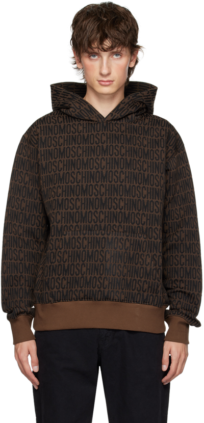 Moschino Brown Jacquard Hoodie