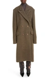 Acne Studios Bouclé-texture Wool-blend Coat In Taupe Grey