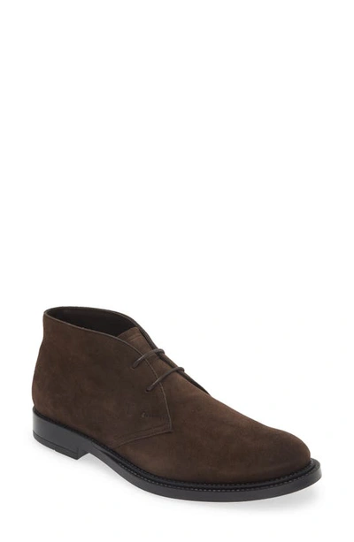 Tod's Men's Water-repellent Leather Chukka Boots In Testa Moro