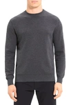 Theory Datter Crewneck Sweater In Dark Gray Melange