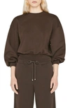 Frame Balloon Sleeve Sweatshirt In Espresso
