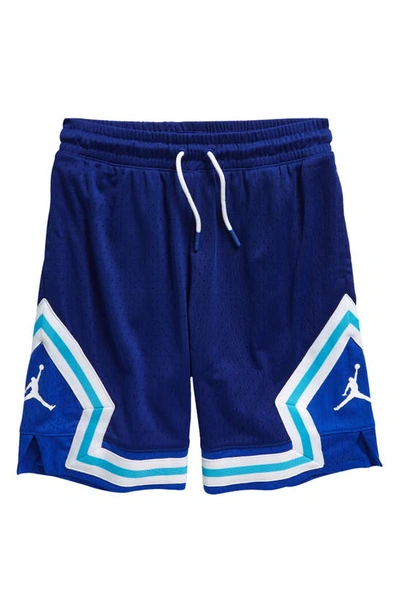 Jordan Kids' Dri-fit Air Diamond Mesh Basketball Shorts In Deep Royal Blue