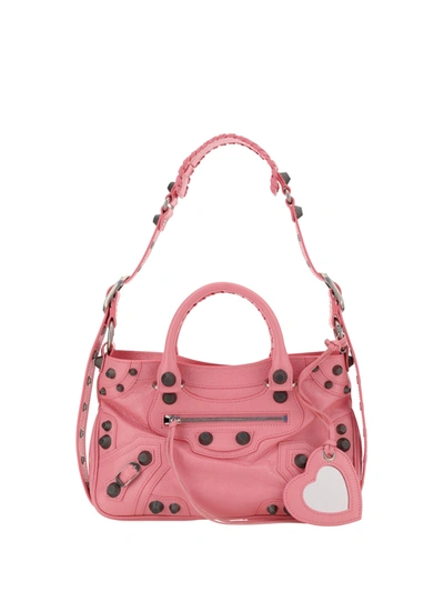 Balenciaga Xs Neo Cagole Leather Satchel In Pink